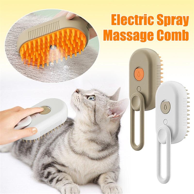 Cat Steam Brush – 3-in-1 Electric Spray Pet Grooming Comb