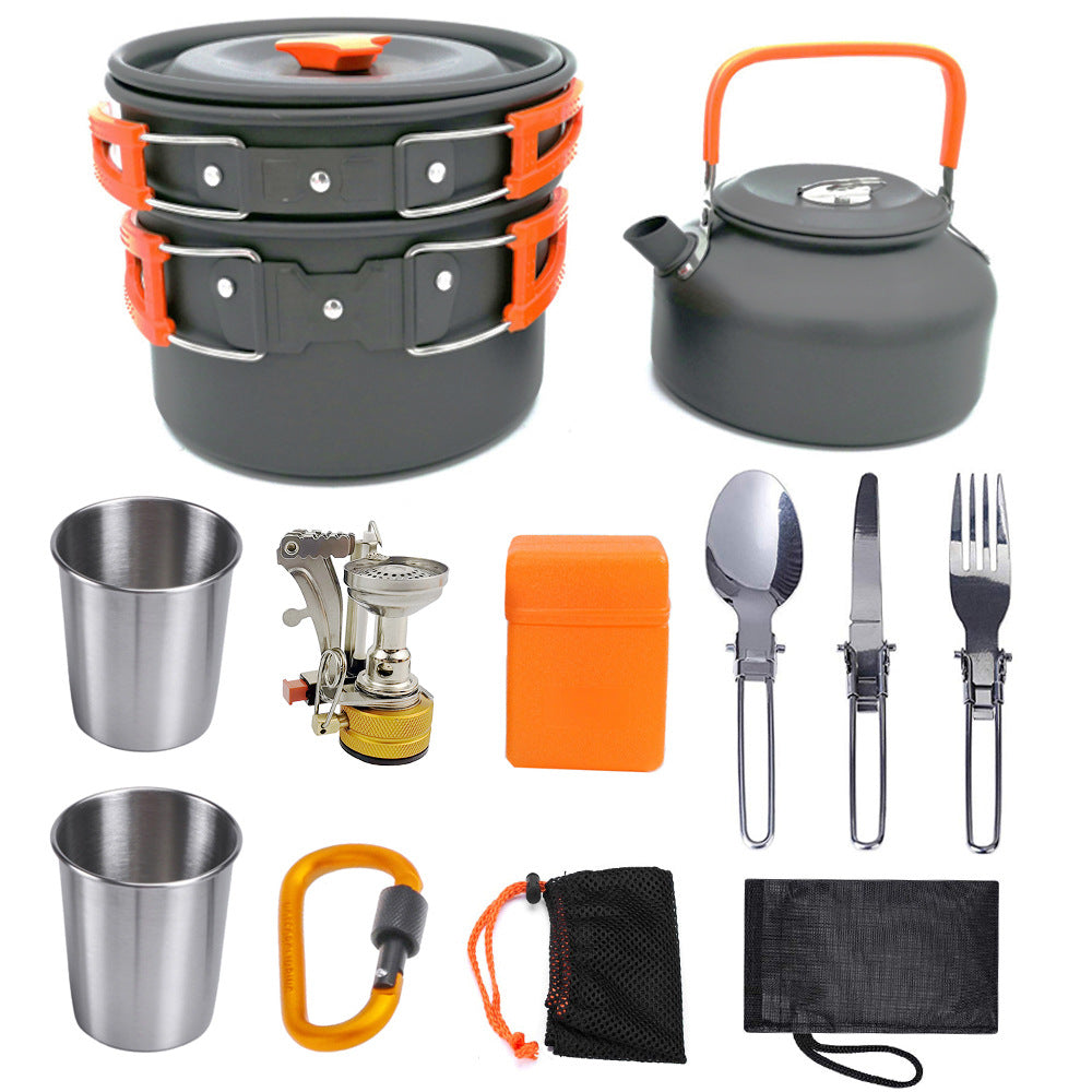 Outdoor Camping Cookware Kit | Lightweight Aluminum Cooking Set for Travel & BBQ