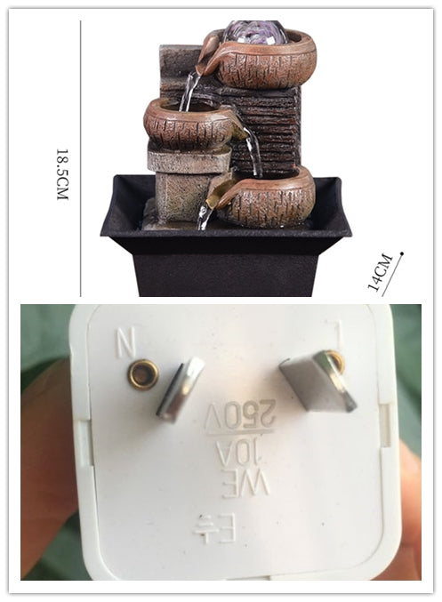 European Desktop Fountain Running Water, Waterfall – Relaxing Zen Decor