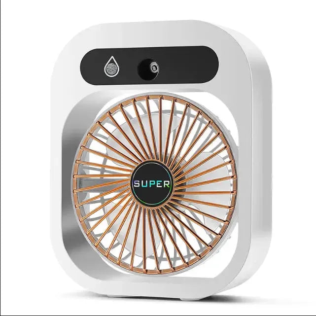 USB Rechargeable Mist & Fan | Portable 3-Speed Desk Fan & Humidifier