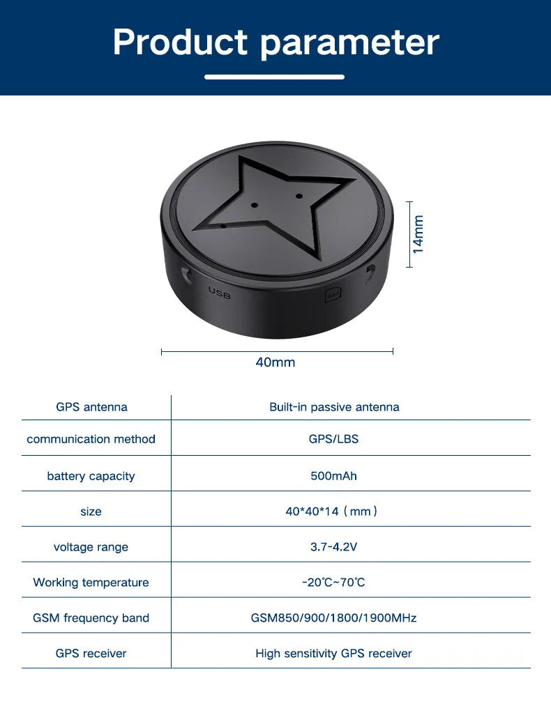 Mini Magnetic GPS Tracker for Car, Motorcycle & Truck – Real-Time Anti-Lost Vehicle Locator Ovelo