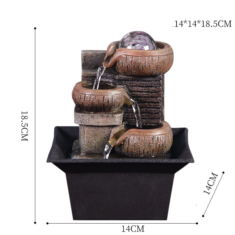 European Desktop Fountain Running Water, Waterfall – Relaxing Zen Decor
