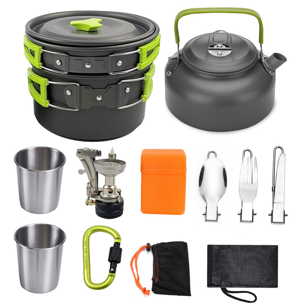 Outdoor Camping Cookware Kit | Lightweight Aluminum Cooking Set for Travel & BBQ