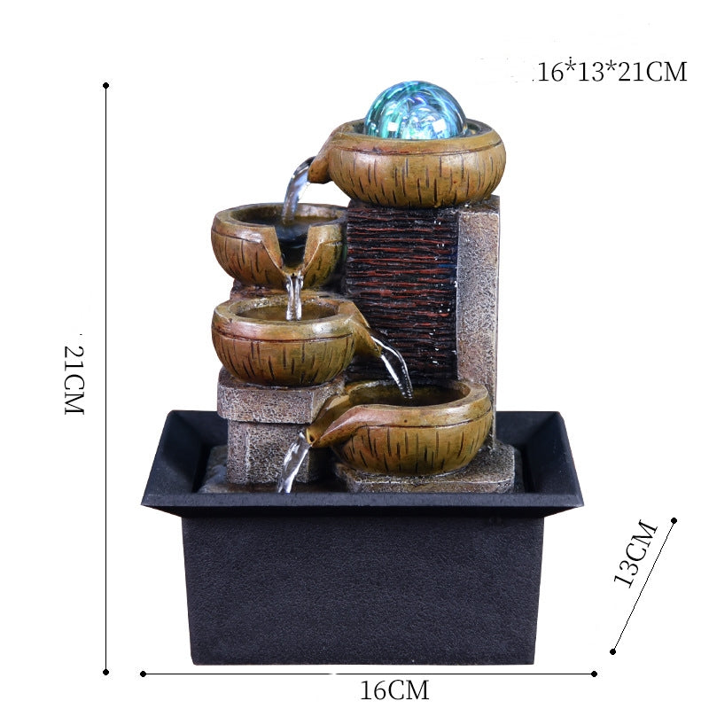 European Desktop Fountain Running Water, Waterfall – Relaxing Zen Decor