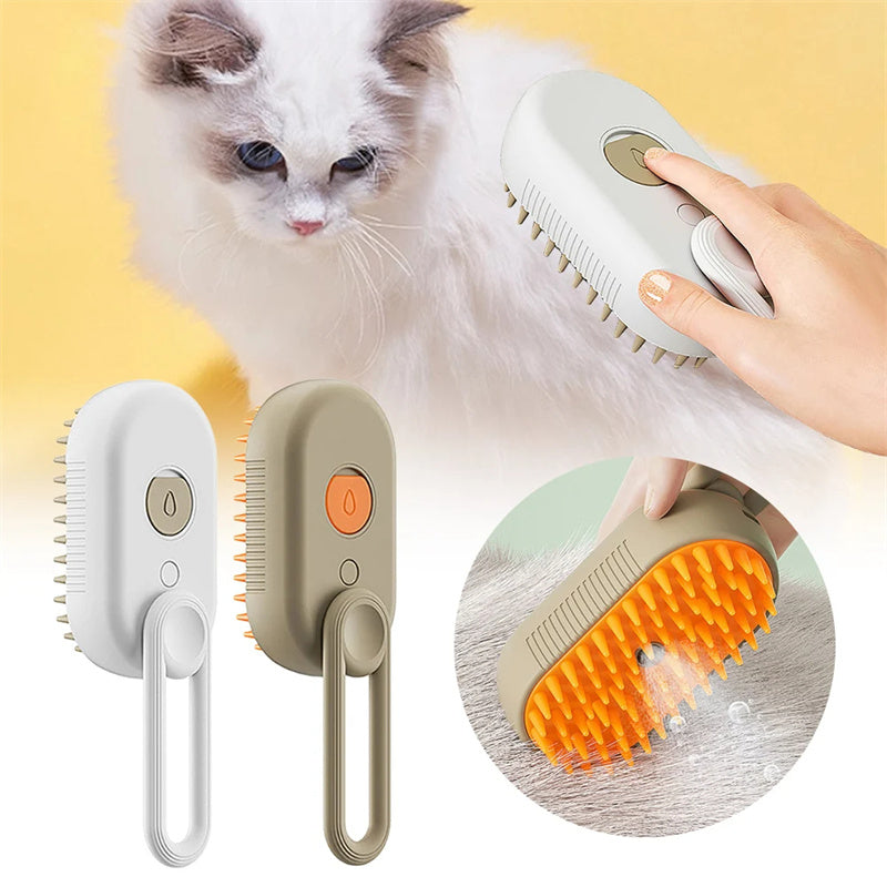 Cat Steam Brush – 3-in-1 Electric Spray Pet Grooming Comb