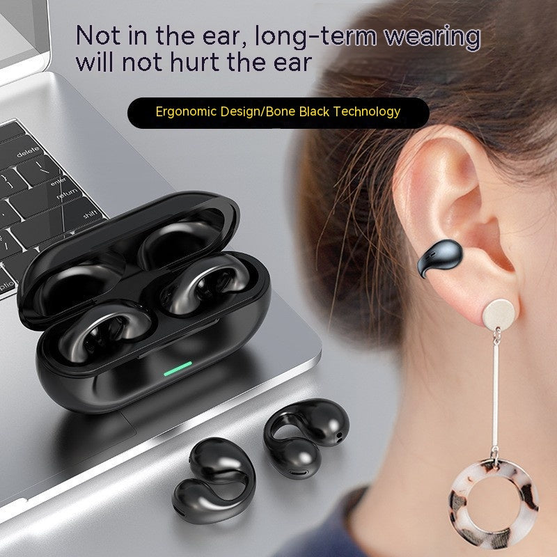 Wireless Ear Clip Bluetooth Headset 5.3 | Bone Conduction Open-Ear TWS | OVELO