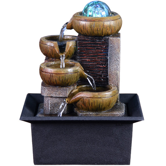 European Desktop Fountain Running Water, Waterfall – Relaxing Zen Decor