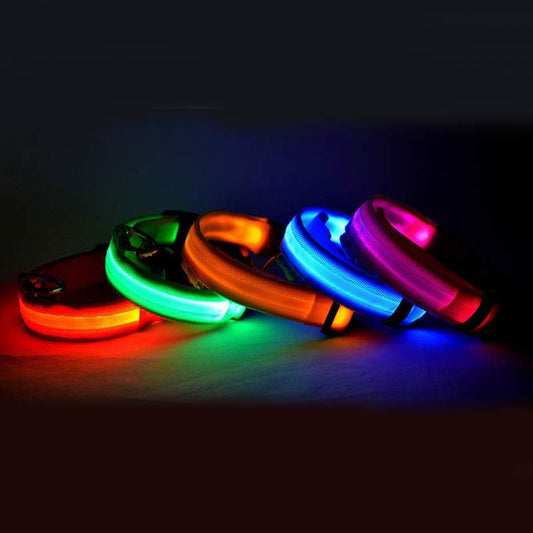 Nylon LED Pet Dog Luminous Collar – Night Safety Glow