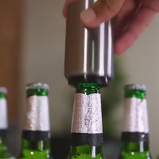 Creative Stainless Steel Beer Bottle Opener – Effortless One-Hand Bar Tool