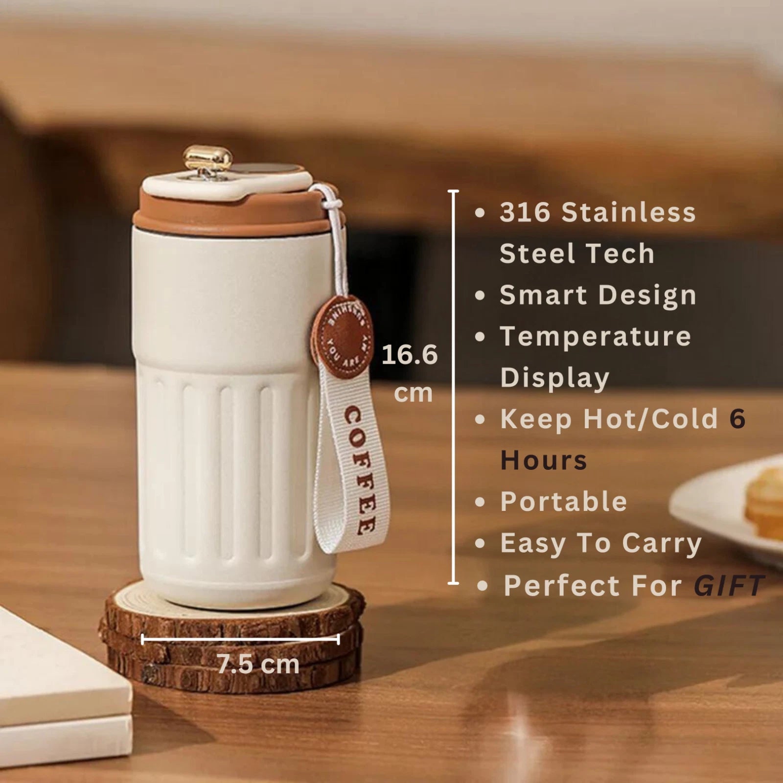 Smart Digital Thermal Bottle 450 ml – Insulated Coffee Mug